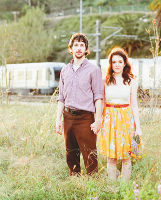 Colorful urban engagement shoot