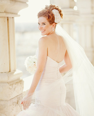 Long ivory veil