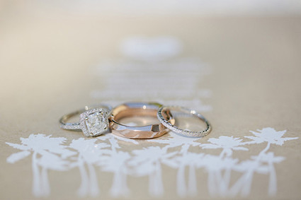 Rose Gold and Cushion Cut Diamond Bands