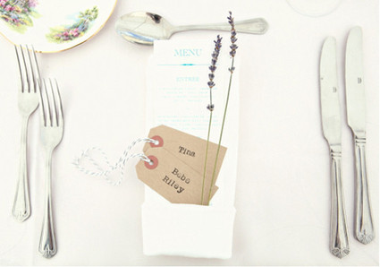 custom printed menus and kraft place tags