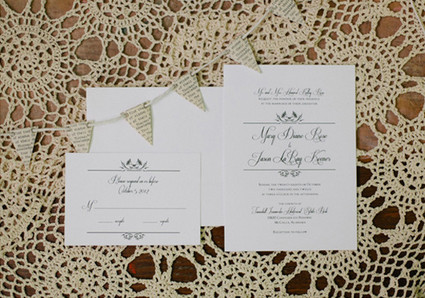 Simple White and Calligraphy Invitations