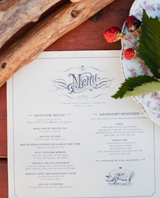 Menu Wedding Inspiration