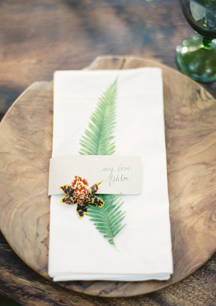 Rustic Fall napkins and place card Inspiration