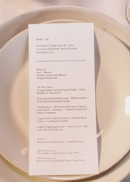 Menu Wedding Inspiration