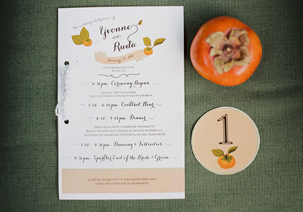 Napa Valley Wedding Orange Invitation