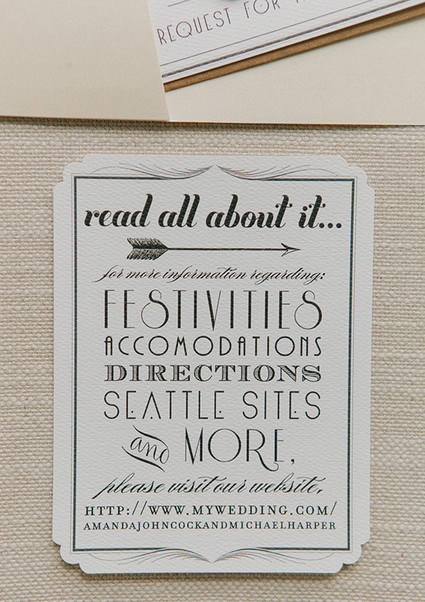 Vintage Glam Seattle Wedding Invitation