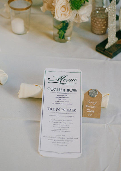 Vintage Glam Seattle Wedding Menu Inspiration