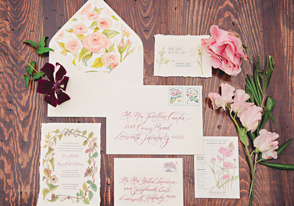 Vintage garden wedding invitation