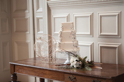 White cake with flower decor