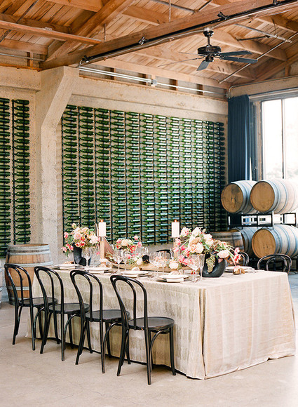 Romantic modern wedding tablescape