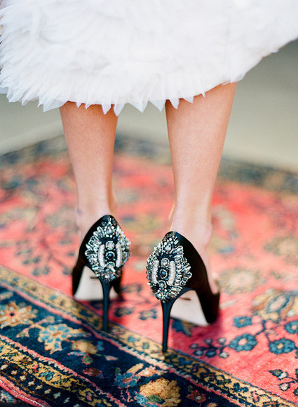 Black studded heels