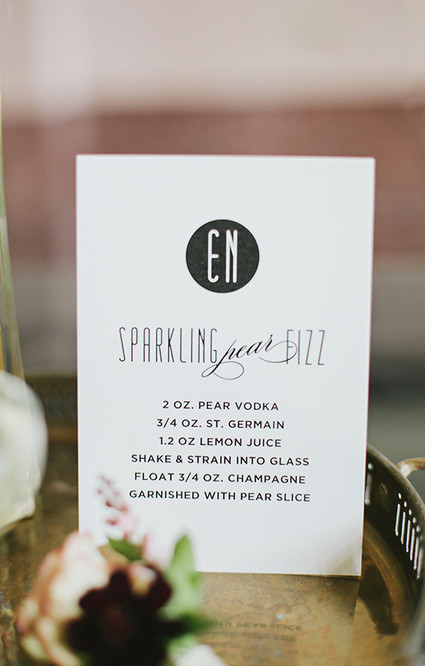 Art Deco black and white drink menu