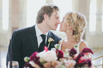 Black & gold wedding portrait