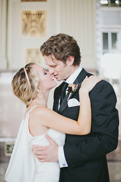 Black & gold wedding portrait