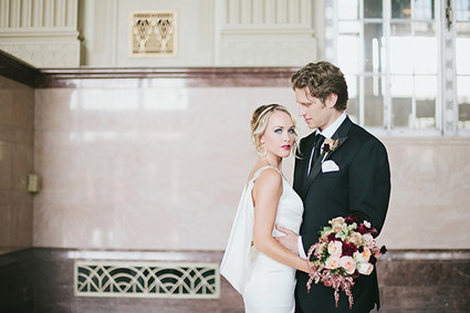 Black & gold wedding portrait