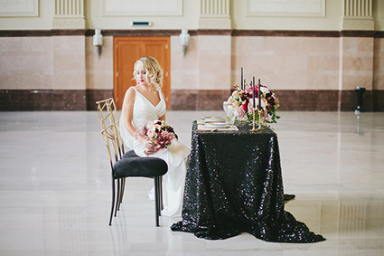 Art Deco black and gold table