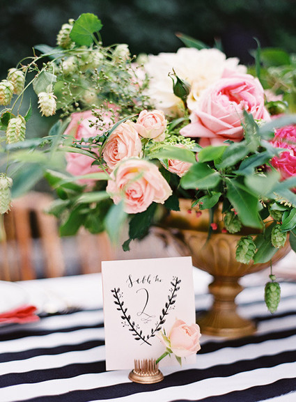 Pink, black and gold dinner party Wedding Inspiration
