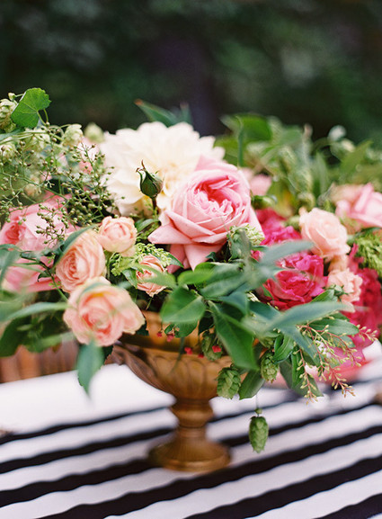 Pink, black and gold dinner party Wedding Inspiration