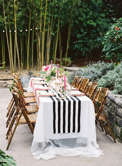 Pink, black and gold dinner party Wedding Inspiration