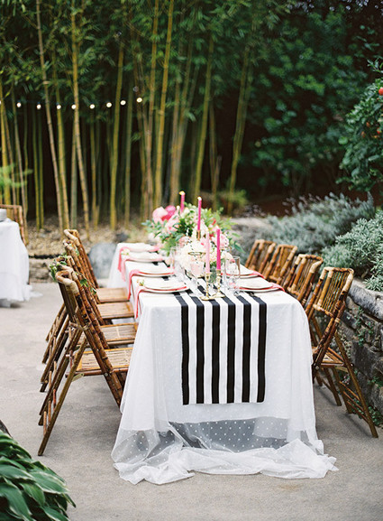 Pink, black and gold dinner party Wedding Inspiration