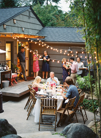 Pink, black and gold dinner party Wedding Inspiration