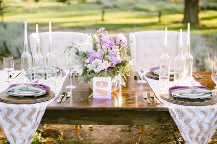 Lavender farm wedding inspiration tablescape Inspiration