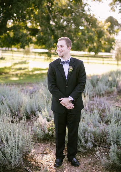 Black and light purple suit