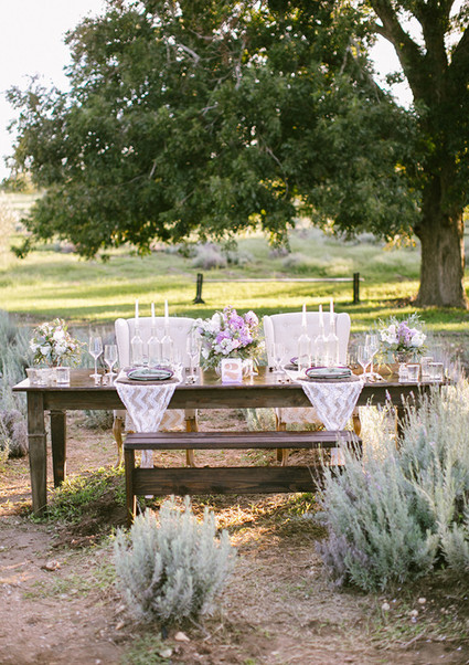 Lavender farm wedding inspiration tablescape
