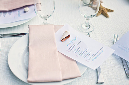 Pink and white place setting