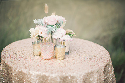 Gold sequin cocktail table