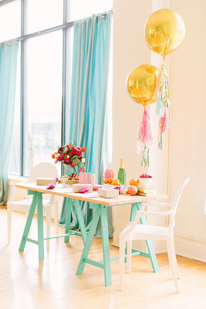 Pink, gold and aqua party inspiration Wedding Inspiration