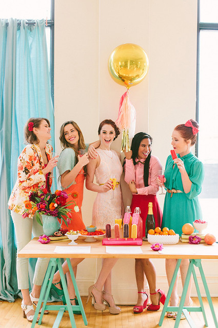 Pink, gold and aqua party inspiration Wedding Inspiration
