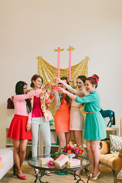Pink, gold and aqua party inspiration Wedding Inspiration