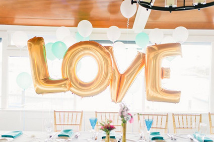 Gold LOVE foil balloons Inspiration