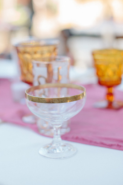 Gold rimmed glassware
