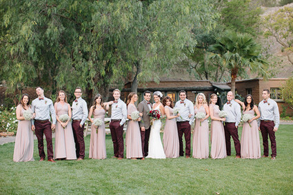 Plum and pink wedding party