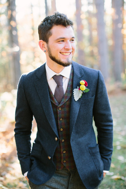 Rustic Fall Wedding Groom