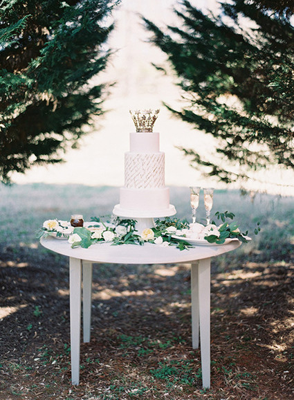 White Garden Wedding Dessert Table Inspiration