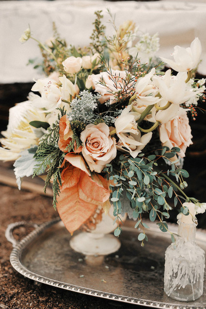Rustic Christmas inspired florals Inspiration
