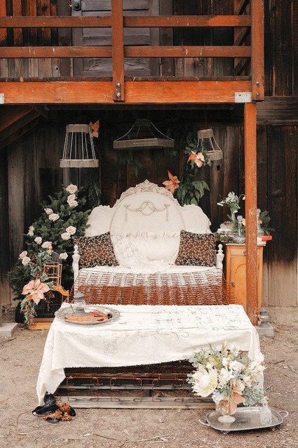 Rustic Christmas inspired lounge area