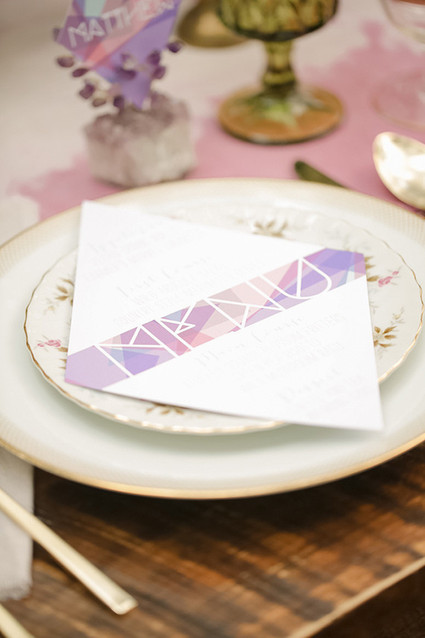 Modern Bohemian Wedding Menu Inspiration