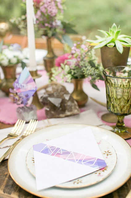 Modern Bohemian Wedding Place Setting Inspiration