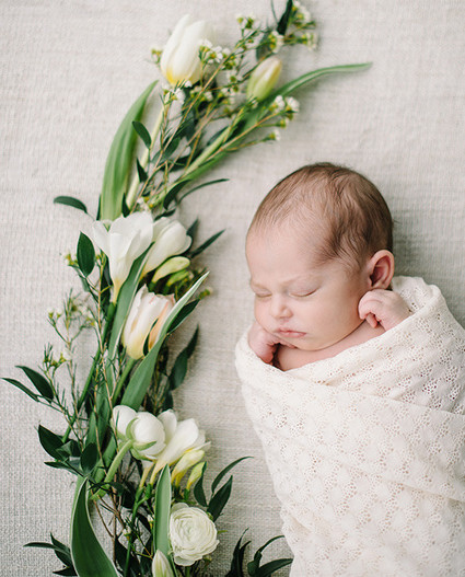Spring Newborn Photos by Corrina Walker Photography | 100 Layer Cakelet Inspiration