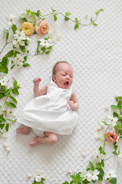 Spring floral newborn photos by Matt & Julie Weddings | Flowers by Bows and Arrows | 100 Layer Cakelet Inspiration