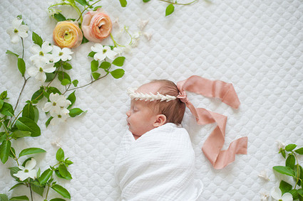 Spring floral newborn photos by Matt & Julie Weddings | Flowers by Bows and Arrows | 100 Layer Cakelet Inspiration