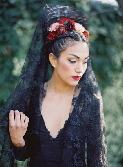 Black lace wedding dress