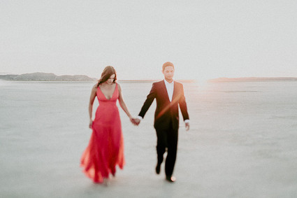 Salt flat engagement shoot