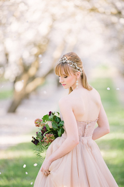 Pink BHLDN wedding dress