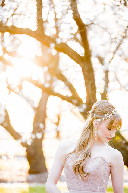 Pink BHLDN wedding dress