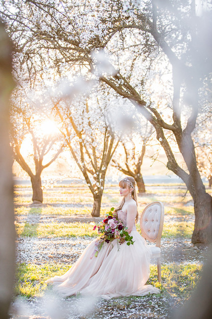 Pink BHLDN wedding dress